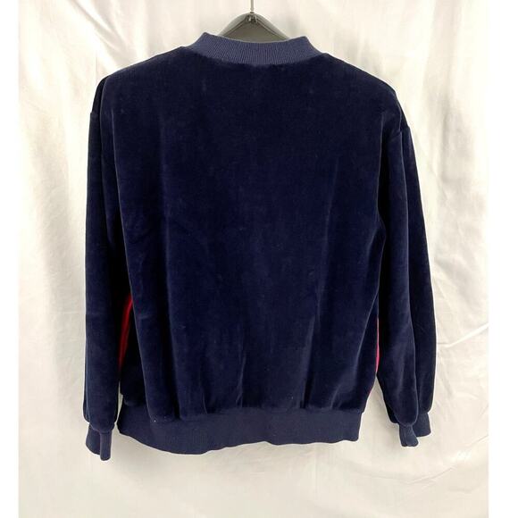 VTG Aileen Medium Blue Red White Top Blouse Classic USA Colorblock - Picture 2 of 10